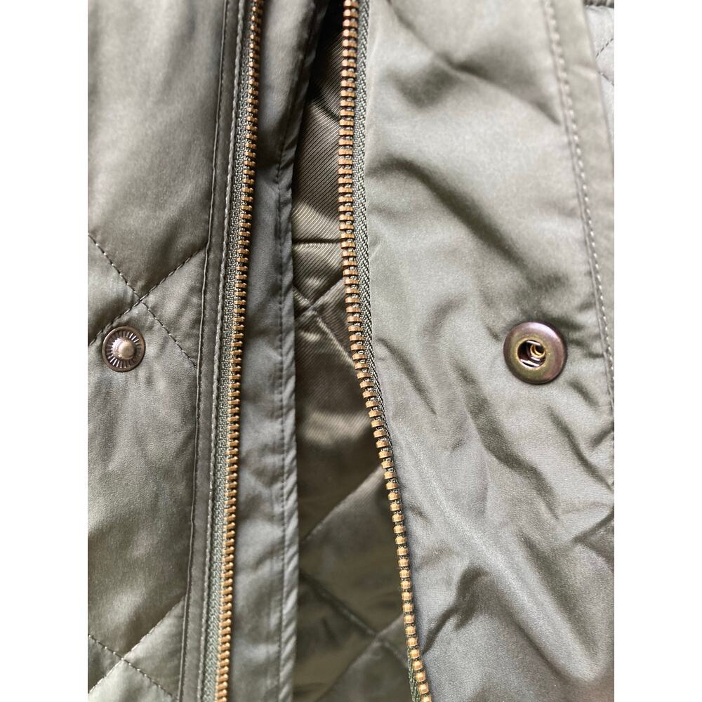 Banana Republic -Old Money Olive Quilted Barn Jacket Corduroy Collar - Mens M - Picture 6 of 13
